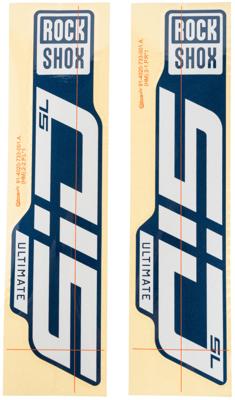 ROCKSHOX Decal set rs glossy white for blue sliders
