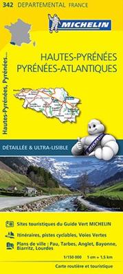 Wegenkaart - landkaart 342 Hautes-Pyrenees, Pyrenees Atlantigues | Michelin Wegenkaart - landkaart 342 Hautes-Pyrenees, Pyrenees Atlantigues | Michelin
