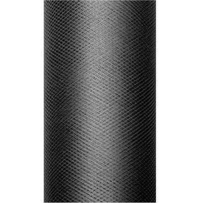 2x Hobby/decoratie zwarte tule stoffen op rolletjes 15 cm x 9 meter