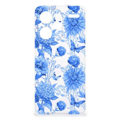 TPU Case voor Xiaomi Redmi Note 13 Pro Plus Flowers Blue