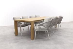 Suns Erice/Nappa - Camel Sand - Knot Weave - Dining Set - 9-delig