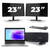 HP ProBook 640 G5 - Intel Core i5-8e Generatie - 14 inch - 16GB RAM - 256GB SSD - Windows 11 + 2x 23 inch Monitor