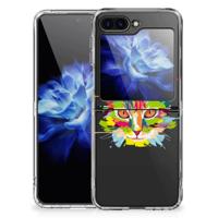 Samsung Galaxy Z Flip 5 Telefoonhoesje met Naam Cat Color