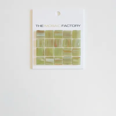 The Mosaic Factory Amsterdam Mozaiek Tegel Vierkant - Licht Groen Glas Goud Serie 322x322 mm