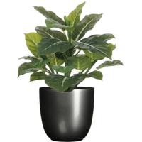Mica Decorations Kunstplant groen - 49 cm - in bloempot - antraciet