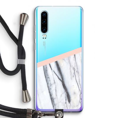 A touch of peach: Huawei P30 Transparant Hoesje met koord