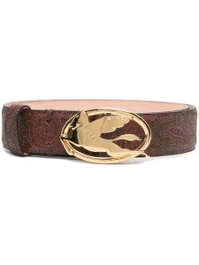 ETRO ceinture en cuir à boucle logo - Marron