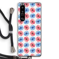 Klaproosjes: Sony Xperia 1 III Transparant Hoesje met koord