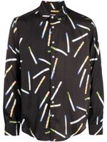 Fiorucci chemise boutonnée à imprimé graphique - Noir