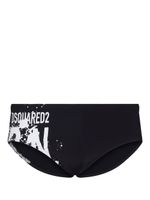 DSQUARED2 slip de bain à logo imprimé - Noir