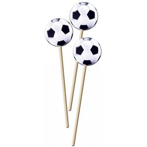 Voetbal prikkers - 8x stuks - 20 cm - cocktailprikkers - ek/wk - oranje