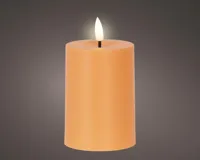 Lumineo solar kaars plastic oranje Ø7 x 10 cm warm wit