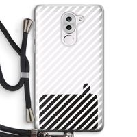 Strepen zwart-wit: Honor 6X Transparant Hoesje met koord