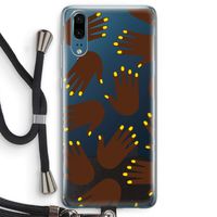 Hands dark: Huawei P20 Transparant Hoesje met koord