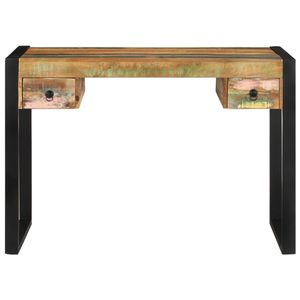 The Living Store Vintage Bureau - Gerecycled hout - Stalen frame - 110 x 50 x 77 cm - Handgemaakt