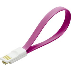 LogiLink USB-kabel USB 2.0 USB-A stekker, USB-micro-B stekker 0.22 m Pink Magneet op de kabeleinden CU0087