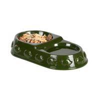 Best for Birds Egel voeder- en drinkschaal - groen - dolomiet - 22 x 12 x 5 cm
