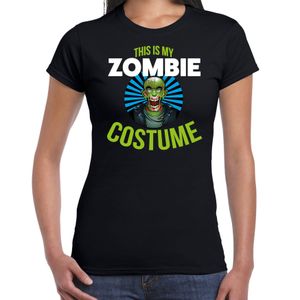 Zombie costume halloween verkleed t-shirt zwart voor dames 2XL  -