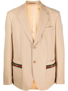 Gucci blazer boutonné à revers crantés - Tons neutres