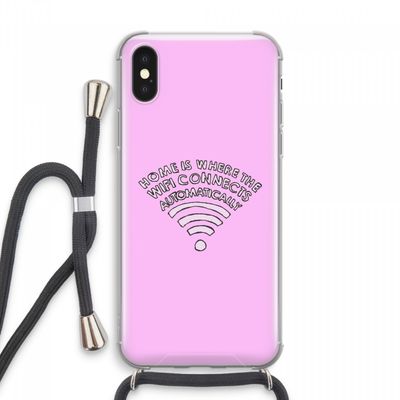 Home Is Where The Wifi Is: iPhone XS Max Transparant Hoesje met koord