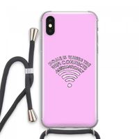 Home Is Where The Wifi Is: iPhone XS Max Transparant Hoesje met koord