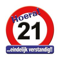 Huldeschild Hoera 21 Jaar - thumbnail