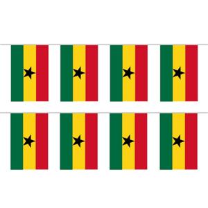 Landen vlaggenlijn Ghana - 2x - 300 cm - Ghanese slingers versiering - polyester stof