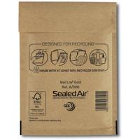 Mail Lite luchtkussenenveloppen, goud, A/000, 110 x 160 mm, doos van 200 stuks