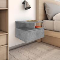 Nachtkastjes 2 st 40x31x27 cm bewerkt hout betongrijs