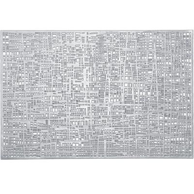 Zeller Design Placemats - Glanzend Zilver - Rechthoekig - 30 x 45 cm - Kunststof