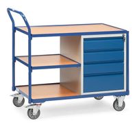 Fetra 2634 Tafel en kabinetwagen Staal Poedercoating Laadvermogen (max.): 250 kg Stralend blauw (RAL 5007)
