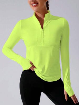 Black Half-Zip Running Sweatshirt with Thumb Holes - Sportswear Green_1 / M