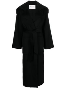 Nanushka manteau Ruta à taille ceinturée - Noir