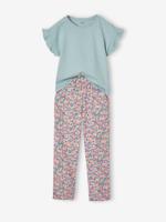 Meisjesset met shirt en broek grijsblauw
