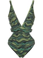 Amir Slama wave print swimsuit - Vert