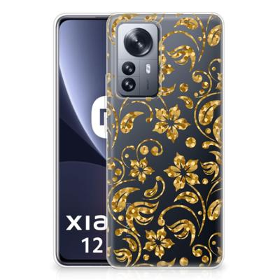 Xiaomi 12 Pro | TPU Case | Gouden Bloemen Xiaomi 12 Pro | TPU Case | Gouden Bloemen