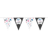 Vlaggenlijn gender reveal party/feest slinger 10 meter - thumbnail