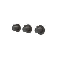 Afbouwdeel IVY Tribe Inbouwthermostaat 2 Stopkranen Symmetry Met Ronde Rozetten RVS316 Geborsteld Carbon Black PVD