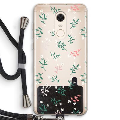 Small white flowers: Xiaomi Redmi 5 Transparant Hoesje met koord