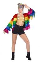 Festival tinsel jasje regenboog