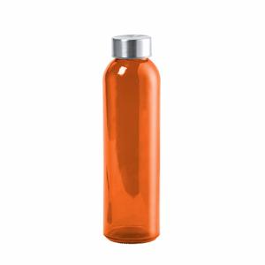 Waterfles/drinkfles AQUAMAN - glas - Oranje - met RVS dop - 500 ml - Sportfles - Bidon