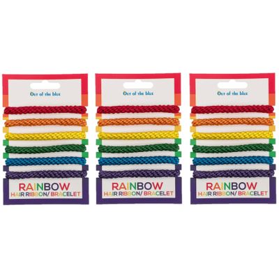 Armbandjes/haarbandjes - Gay Pride/Regenboog thema kleuren - setje van 24x stuks