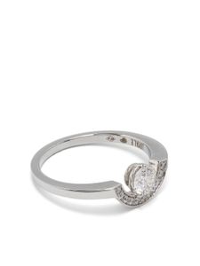 Loyal.e Paris bague Intrépide Petit Arc en or blanc 18ct ornée de diamants - Argent