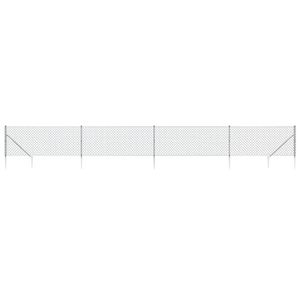 The Living Store Gaashek 1x10m - 60x60mm - zilver - gegalvaniseerd staal met PVC-coating