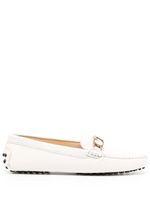 Tod's mocassins en cuir à plaque logo - Blanc