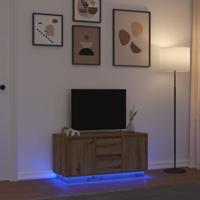 Tv-meubel met LED-verlichting 100x41x50 cm artisanaal eiken