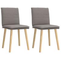 Eetkamerstoelen draaibaar 2 st stof taupe