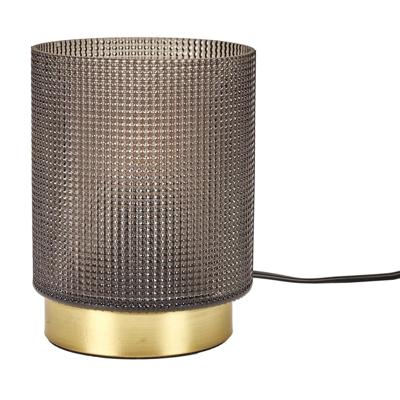Tafellamp glas - zwart - 16 cm - met schakelaar