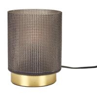 Tafellamp glas - zwart - 16 cm - met schakelaar