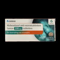 Sanias Mebendazol anti-wormtabletten 100mg 6 Tabletten
